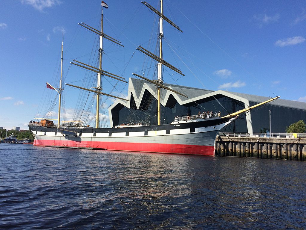 Glen Lee tall ship and Glasgow's Riverside Museum