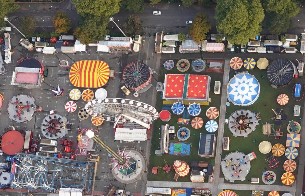 Aerial photo of Goose Fair