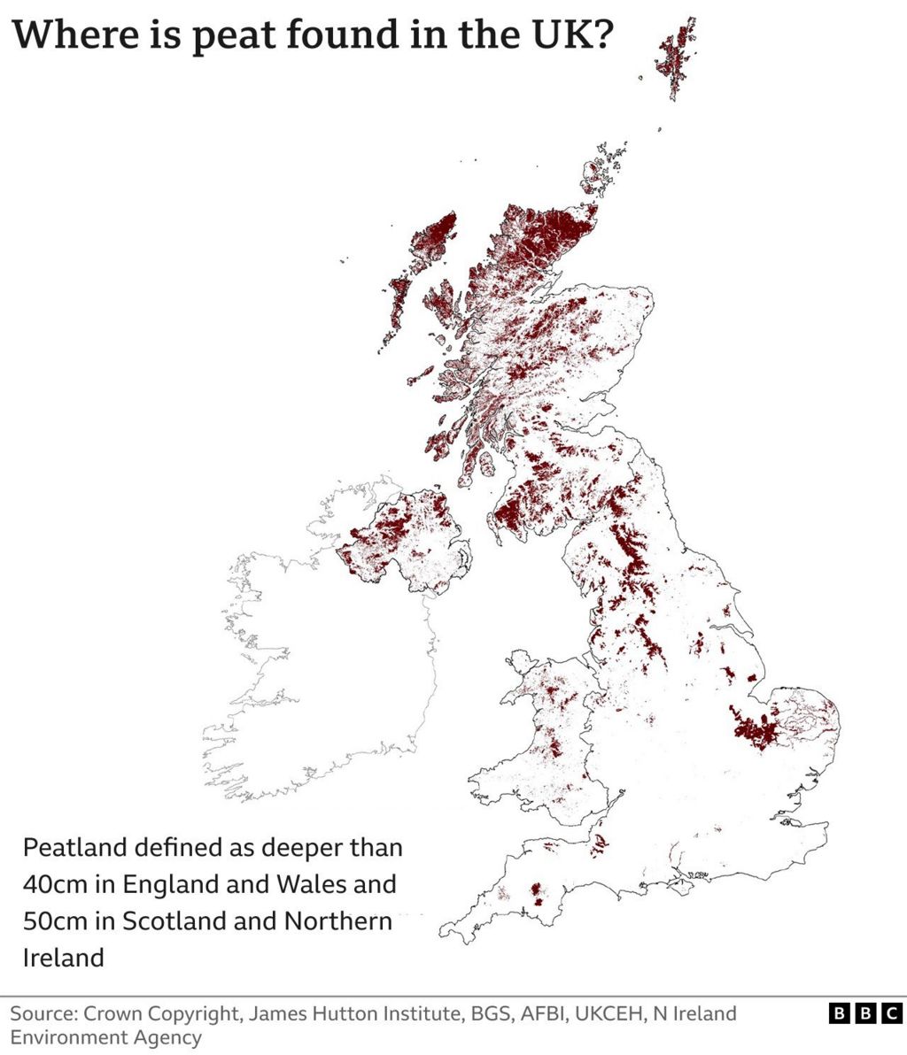 map of peatland in the uk