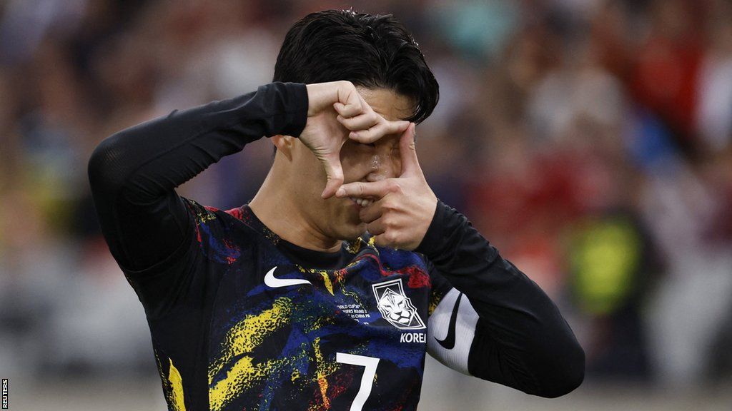 South Korea's Son Heung-Min celebrates scoring