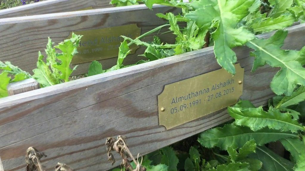 Graves of Parndorf migrant victim in Austria
