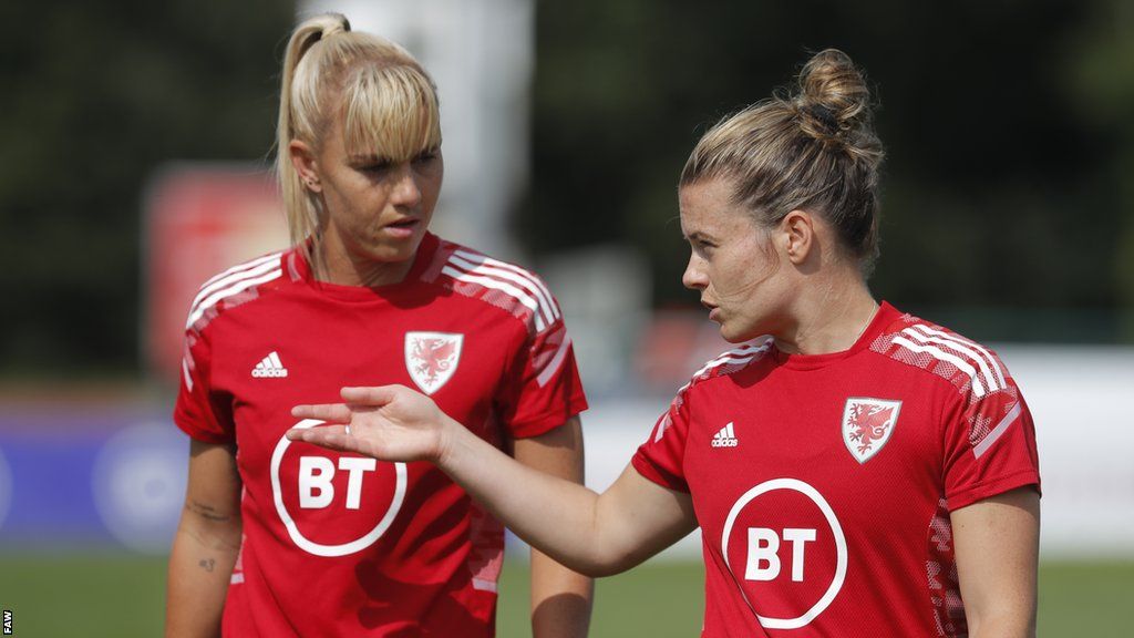 Gemma Evans and Hayley Ladd in Wales training