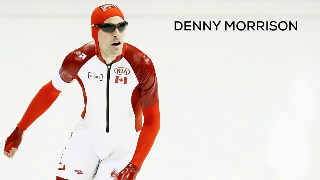 Winter Olympics Speed skater Denny Morrison on a motorbike