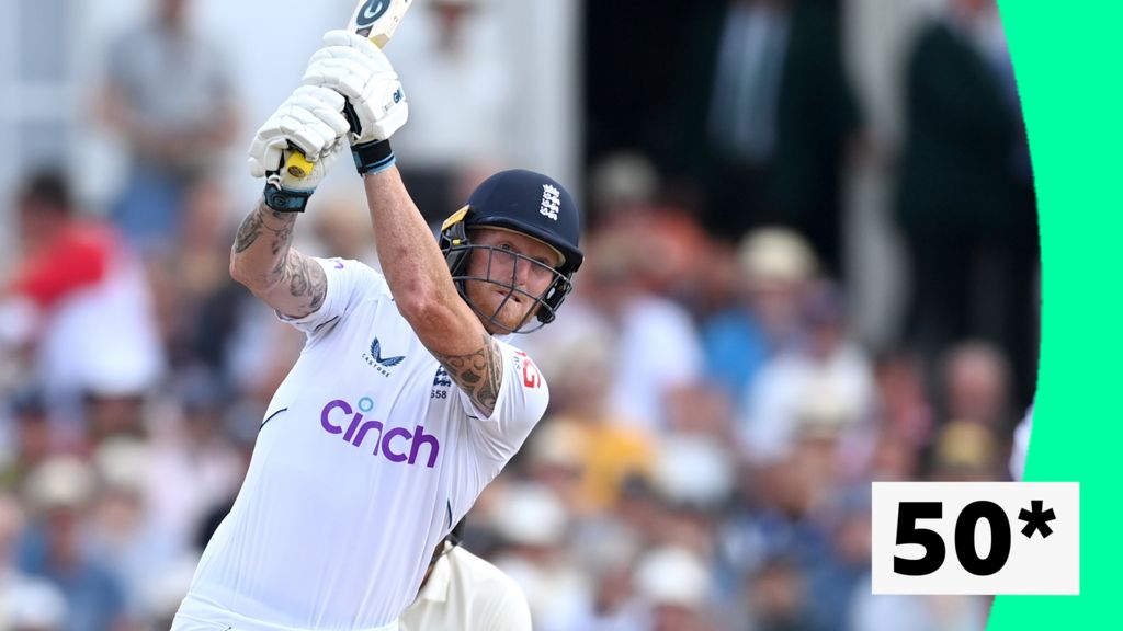 England v New Zealand: Stokes hits six to reach half-century