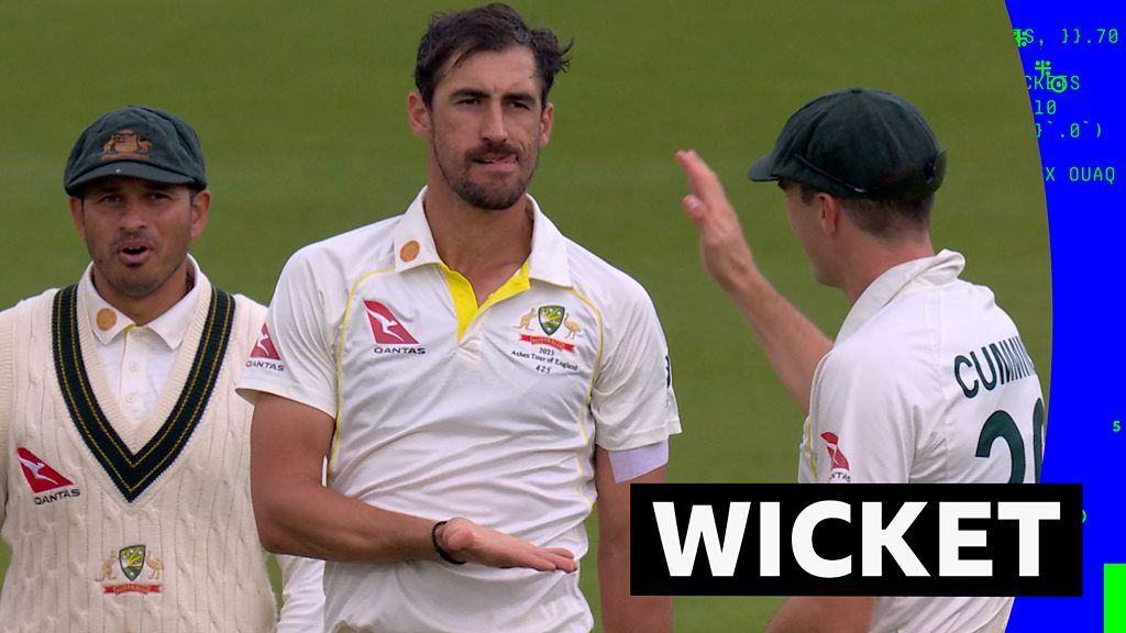 Stokes bowled by Starc on three