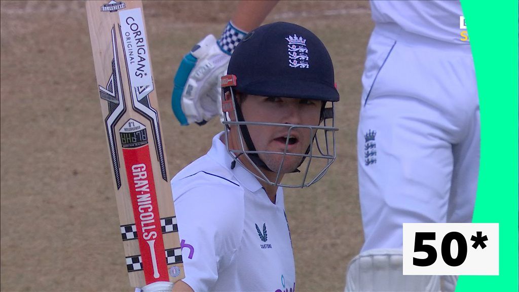 England v New Zealand: Alex Lees reaches first Test half-century