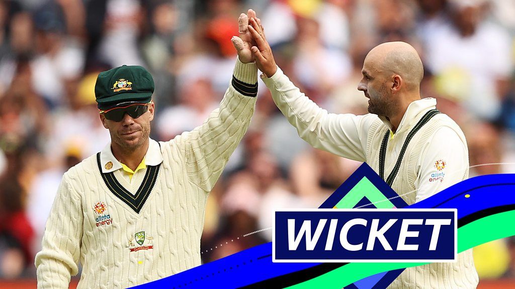 The Ashes: Jack Leach caught at slip for 13 off Nathan Lyon delivery