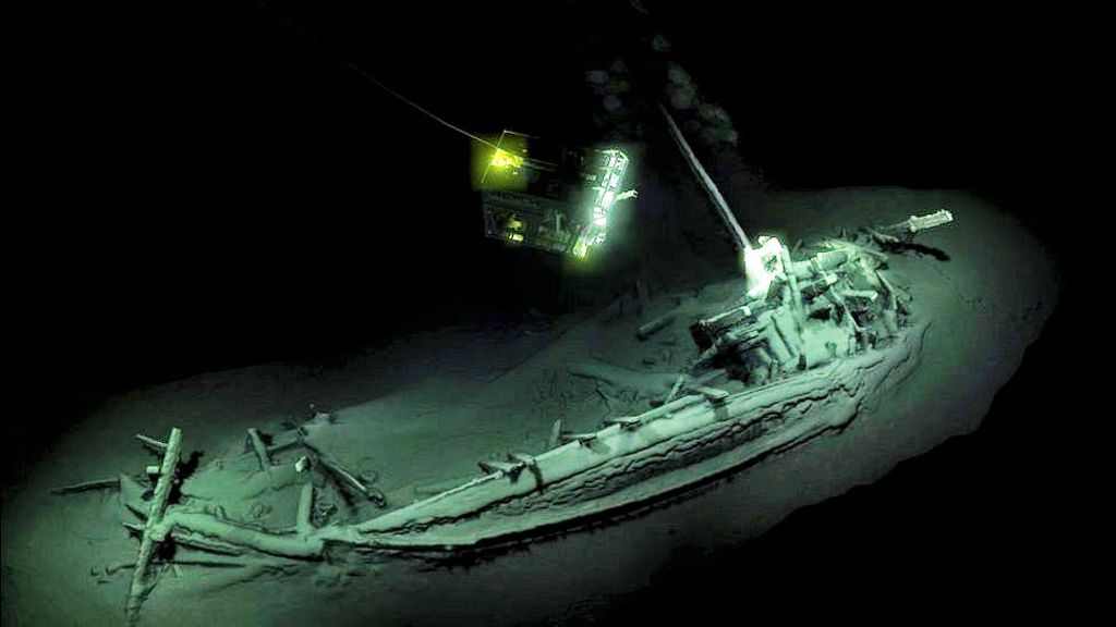 Image result for The discovery of a Classical Greek trading ship thought to date to approximately 400 BC is reported by a team of scientists working in the Black Sea. It is the oldest known intact shipwreck.