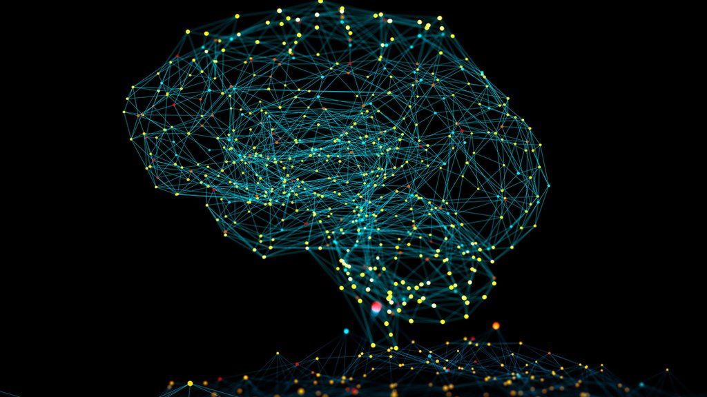 Стоковые изображения стилизованной сети в форме мозга