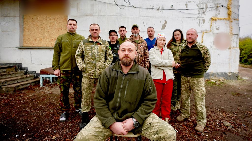 The field hospital team - led by Ruslan (front)