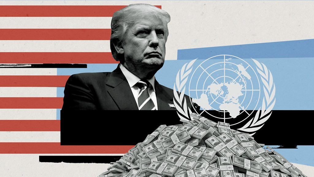 Donald Trump and United Nations symbol