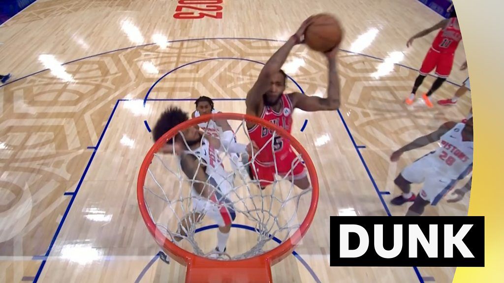 'He goes up and up' - Jones Jr dunks as Bulls beat Pistons