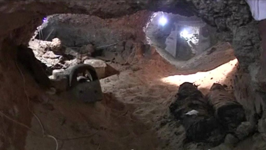 Mummies in ancient Egypt burial site