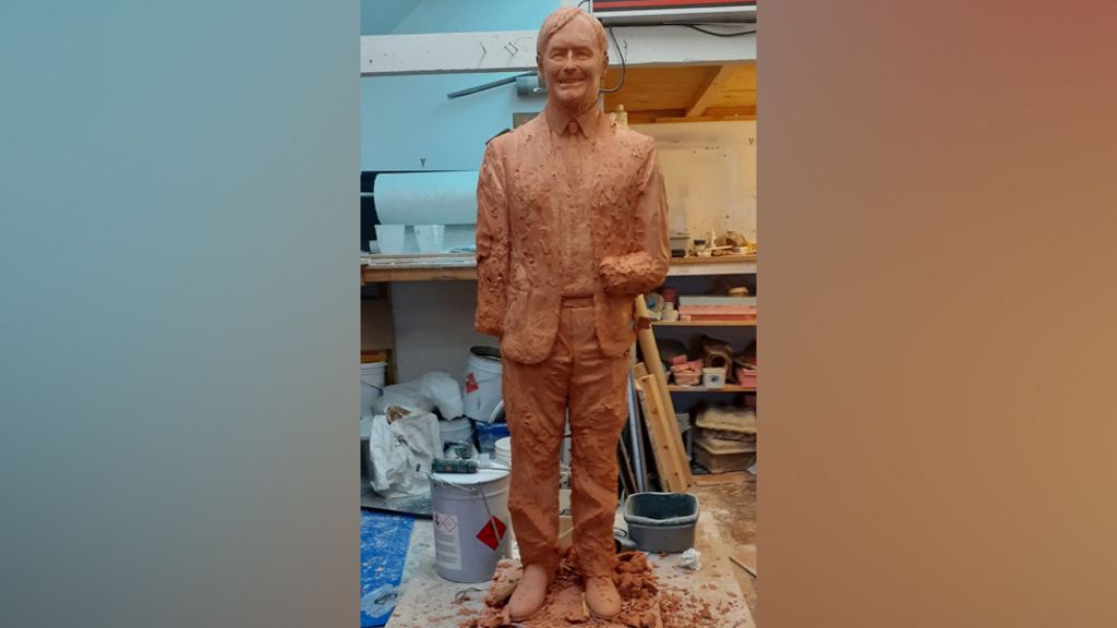 Work in progress on statue of David Amess