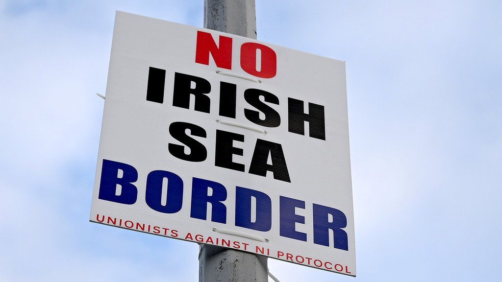 Sign saying: No Irish Sea border