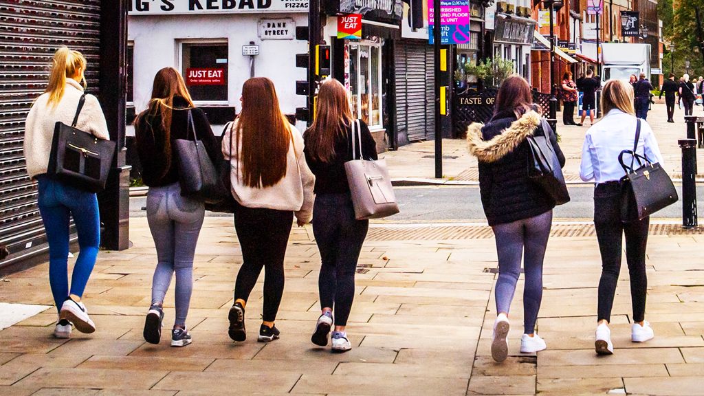 Young women walking