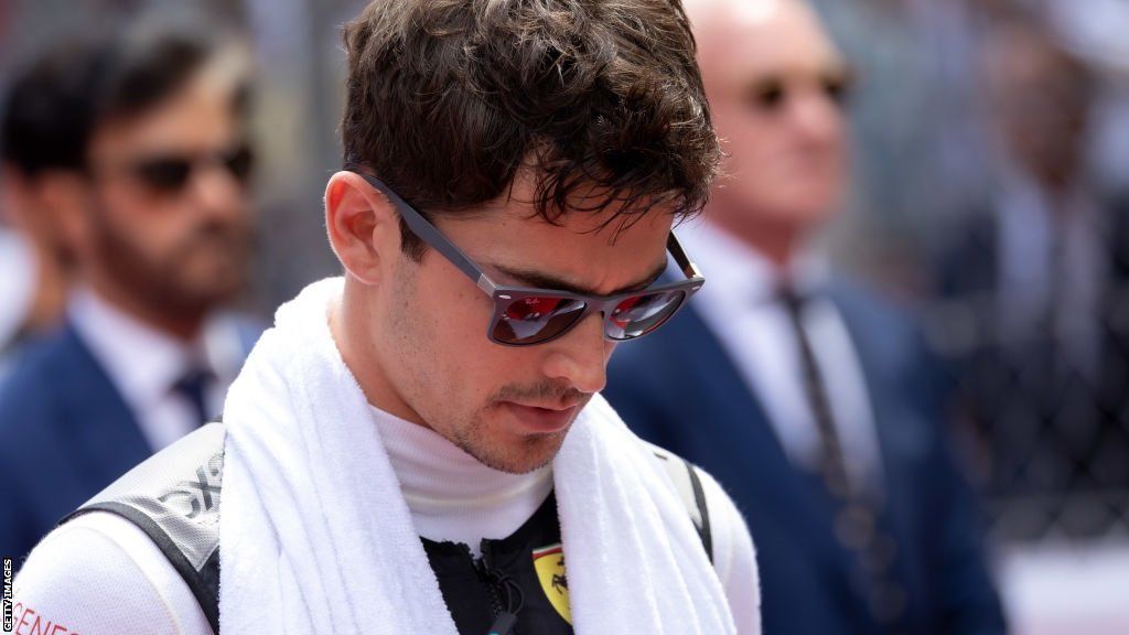 Ferrari driver Charles Leclerc cuts a frustrated figure