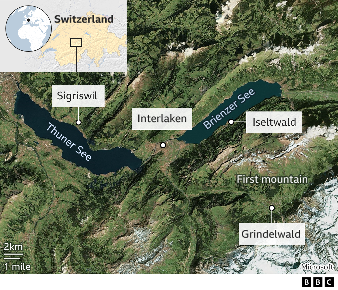 Map around Interlaken