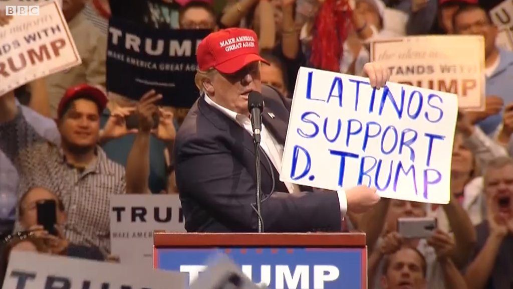Donald Trump at a 2016 rally in Arizona