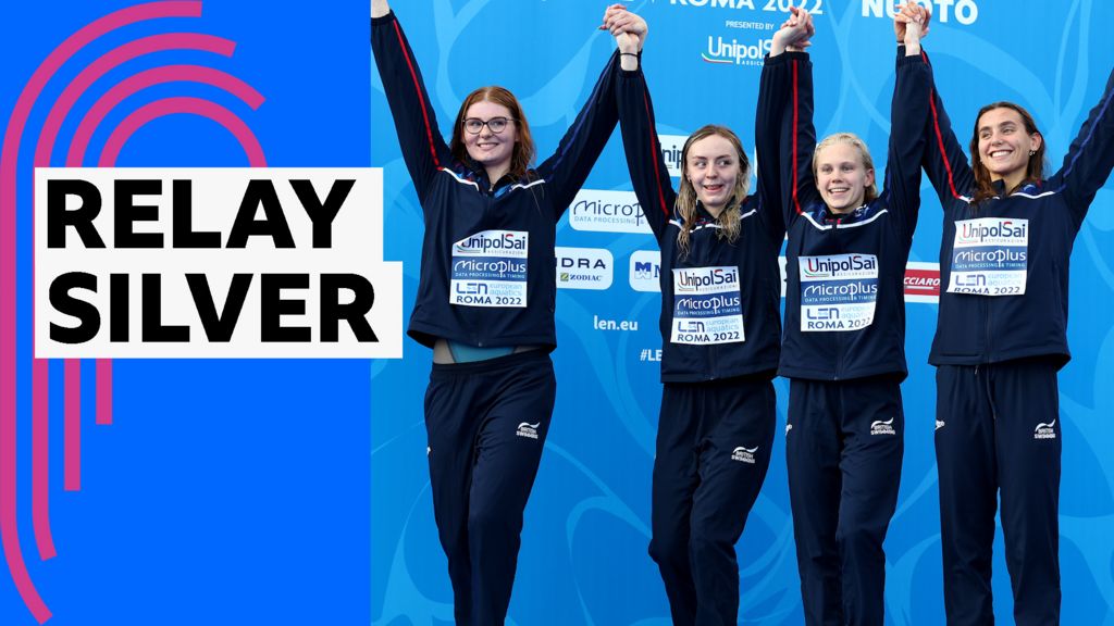 European Aquatics Championships: Watch Great Britain win women's 4x200m freestyle silver