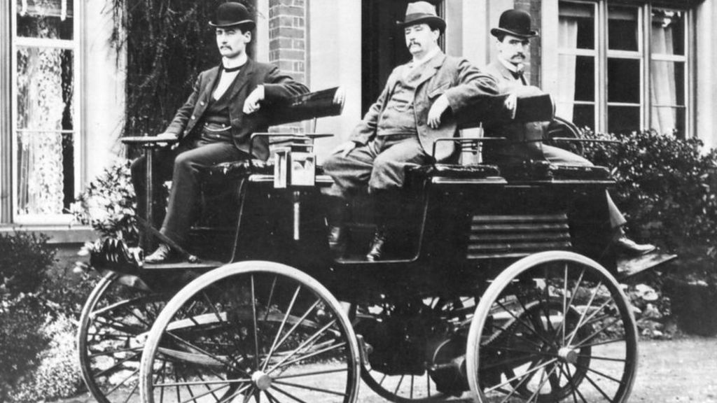 The electric car driven to work by a Victorian inventor