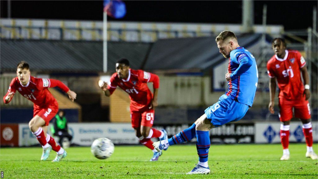 Billy Mckay's penalty for Inverness Caledonian Thistle against Dunfermline Athletic is saved