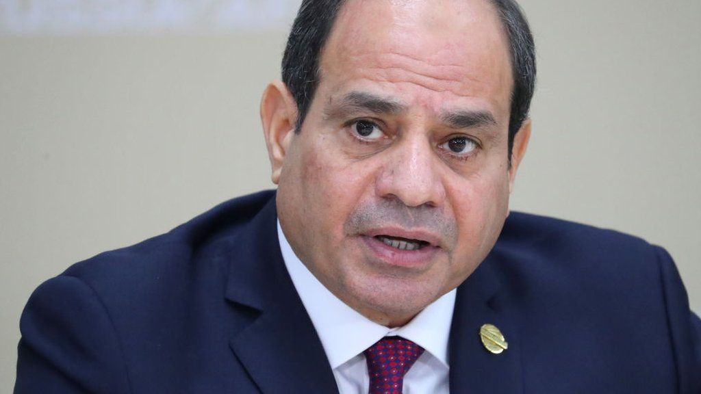 Abdul Fattah al-Sisi speaks on sidelines of the 2019 Russia-Africa Economic Forum at the Sirius Park of Science and Art (23 October 2019)