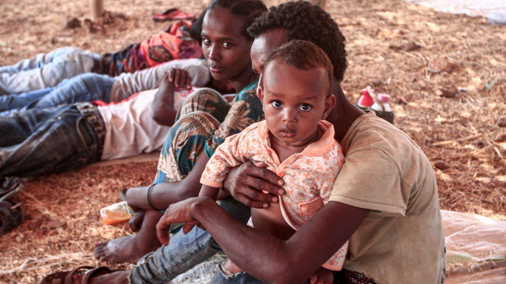 Families displaced by fighting in Tigray, Ethiopia