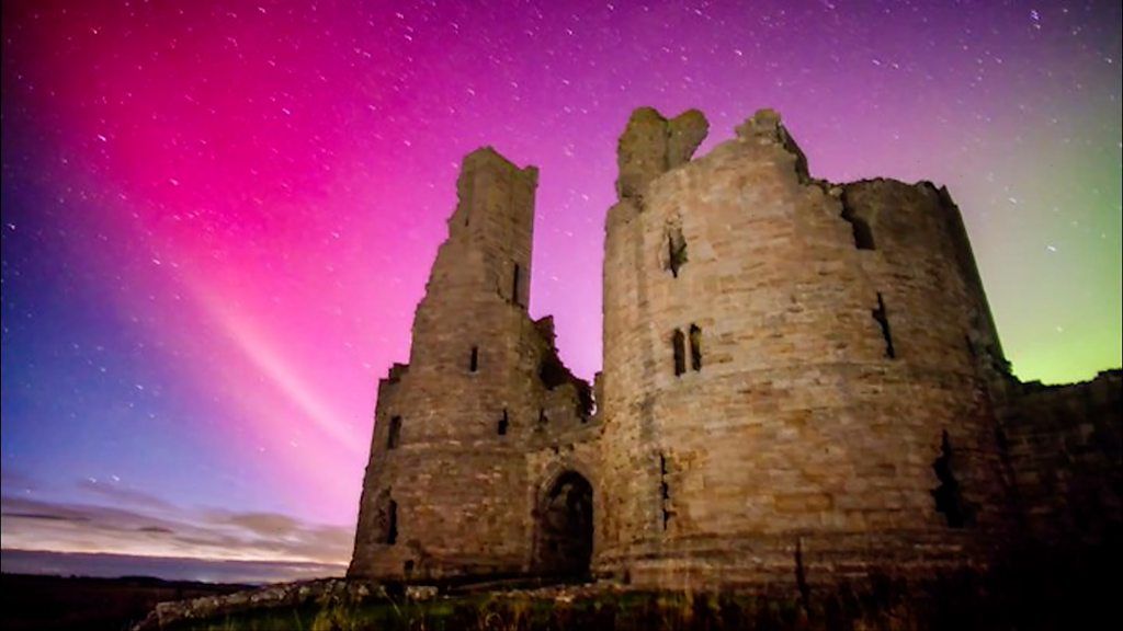 Northern Lights over Dunstanburgh Castle
