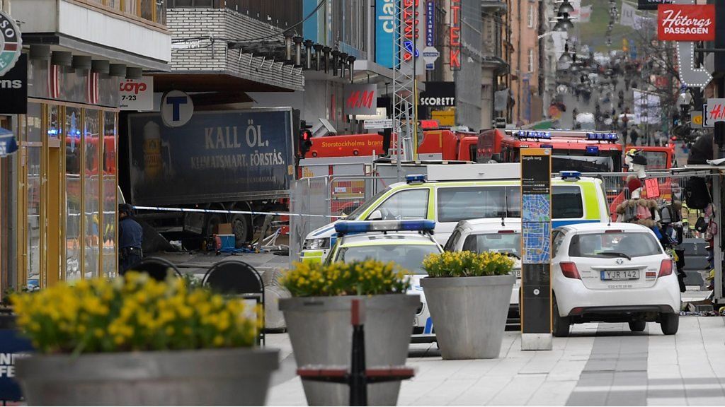 Aftermath of Stockholm lorry attack