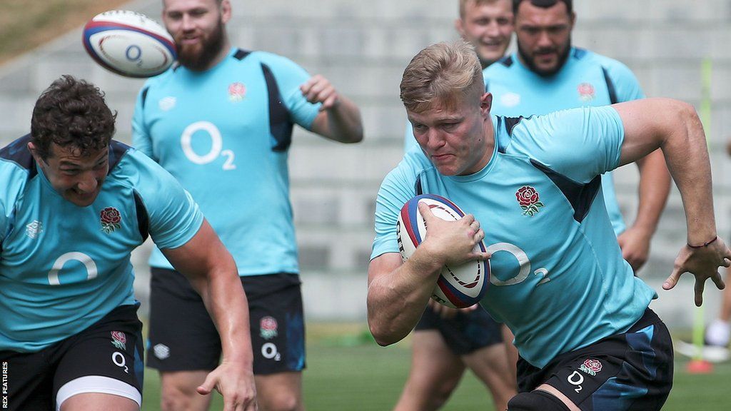 Tom Pearson training with England