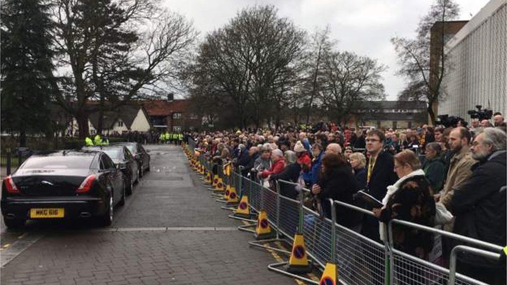Crowds at Graham Taylor's funeral