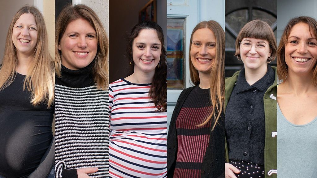 Composite of six pregnant women