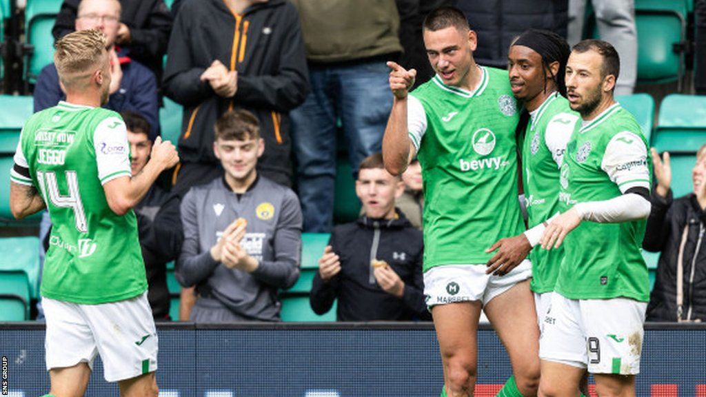 Lewis Miller scored his first goal for Hibs