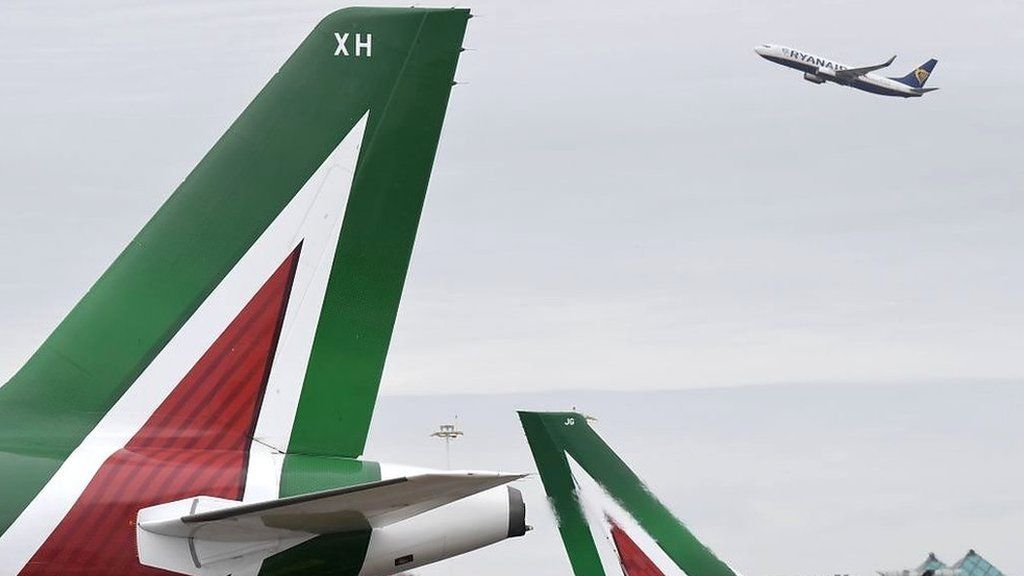 Alitalia aircraft tail fins