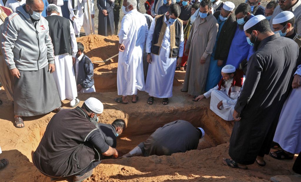 One of the exhumed bodies is buried on 13 November 2020