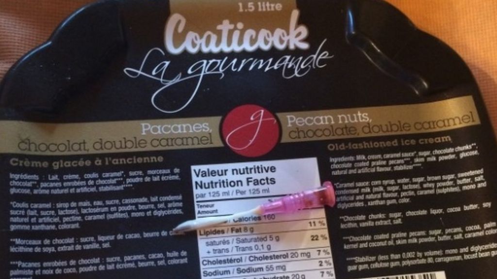 Canada family finds catheter in ice cream