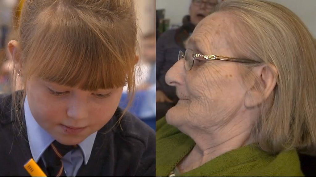 Five months since their first letters, a group of schoolchildren and care home residents finally meet up.
