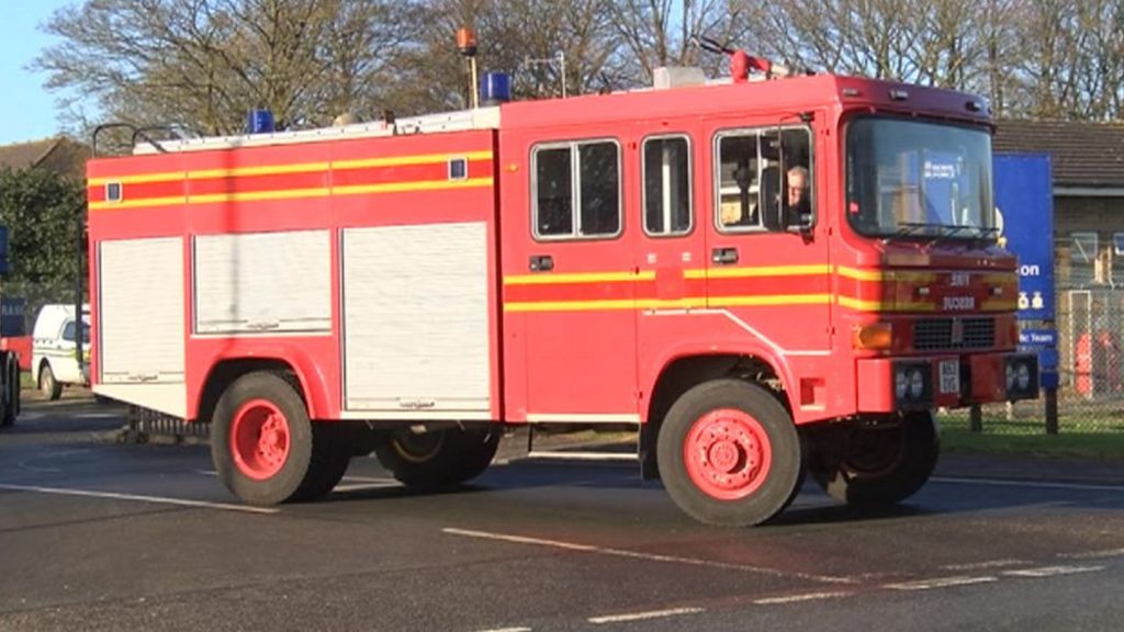 Fire engine leaves RAF Scampton