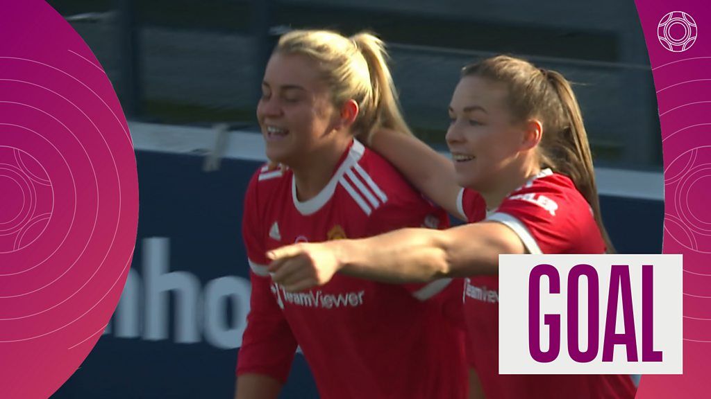 Wsl Alessia Russo Scores From Tight Angle For Manchester United Against Tottenham Bbc Sport
