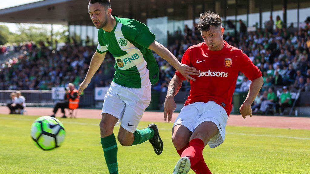 Jersey's Jack Boyle against Guernsey in 2017 Muratti