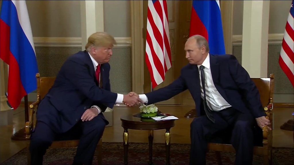 Trump and Putin handshake