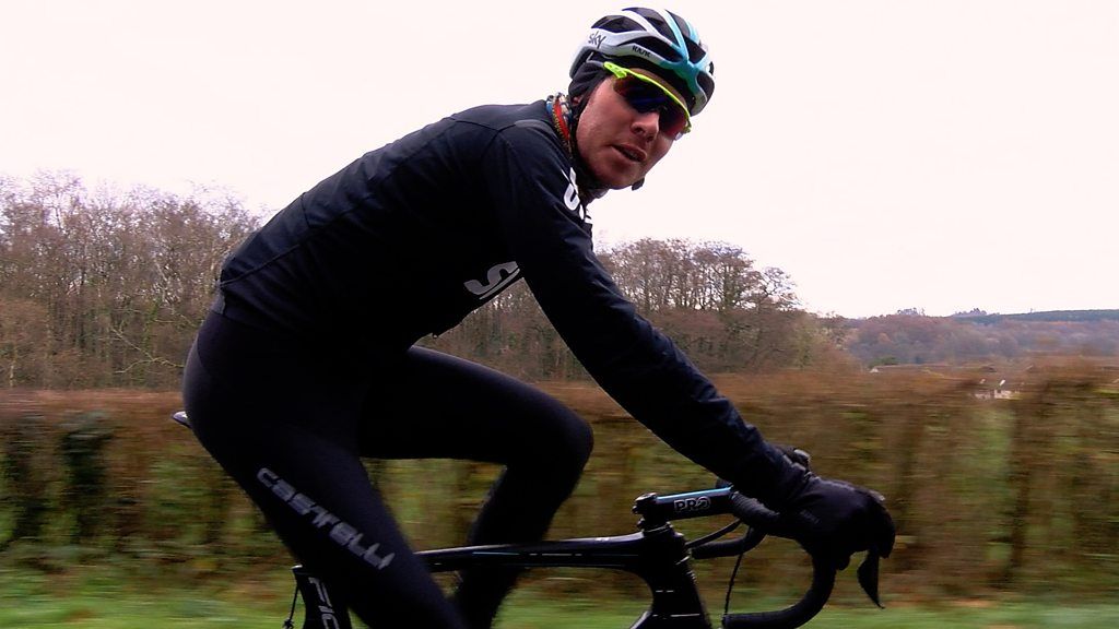 Luke Rowe on training ride after returning to cycling following a serious injury