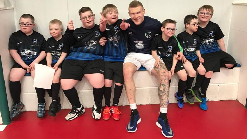 Footballer's surprise visit