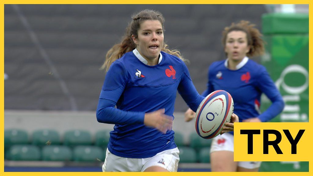 England v France: Cyrielle Banet scores brilliant solo try - BBC Sport