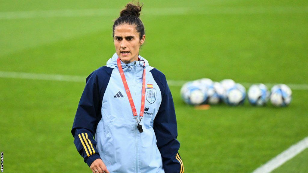 Head coach Montserrat Tome of Spain's women's national football team