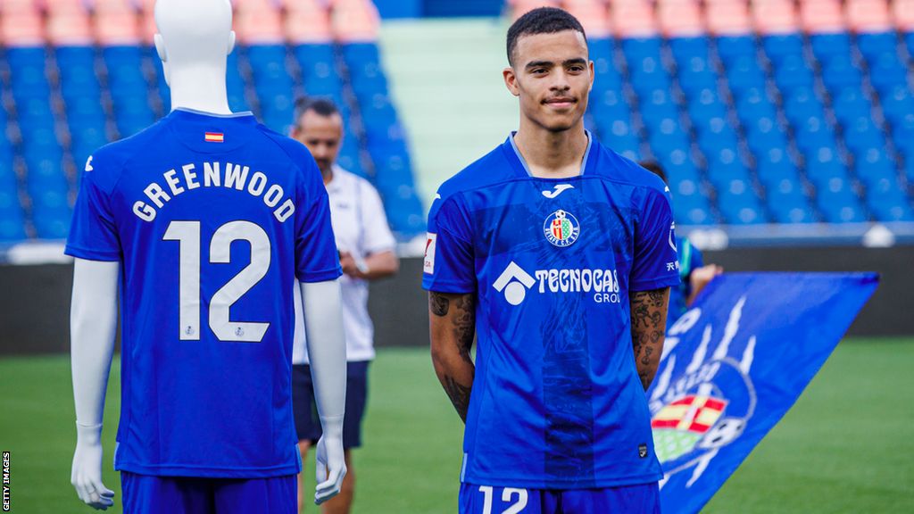 Mason Greenwood pictured at his unveiling at Getafe after joining on loan from Manchester United