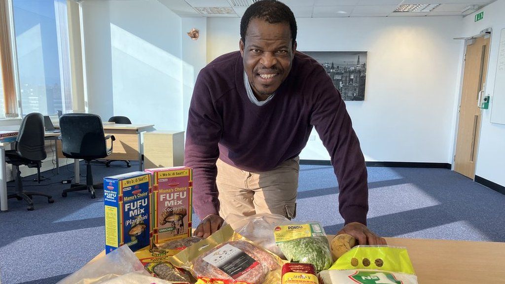 Robert with some of the food the charity delivers