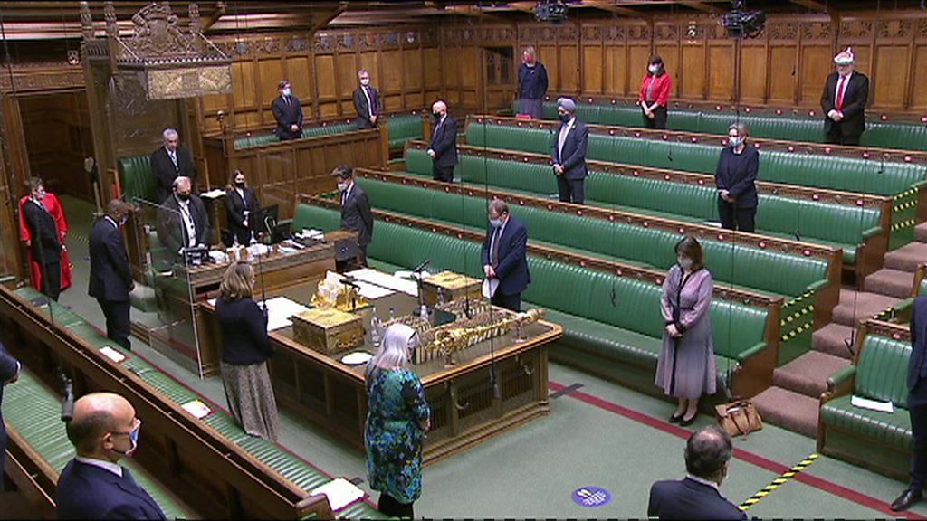 House of Commons stands in sileince