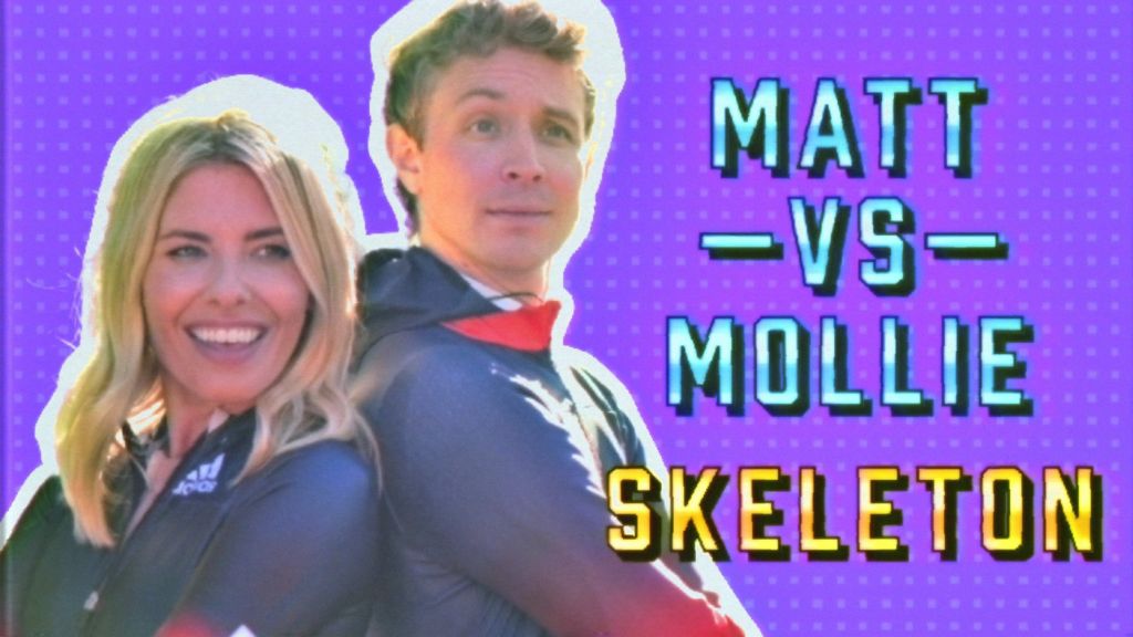 Winter Olympics: Matt Edmondson and Mollie King go head-to-head in skeleton challenge